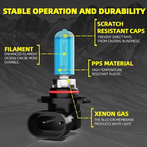 Headlight Bulbs Fit For Chrysler 300 2011-2014, 9012 High Low Dual Beam Combo, Super Bright 5500K White Light High Performance Halogen Light Bulbs, 2PCS in Kuwait