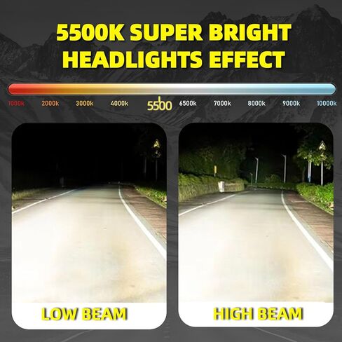 Headlight Bulbs Fit For Chrysler 300 2011-2014, 9012 High Low Dual Beam Combo, Super Bright 5500K White Light High Performance Halogen Light Bulbs, 2PCS in Kuwait