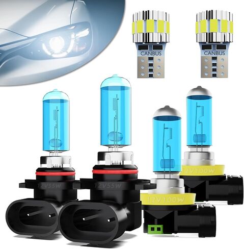 Headlight Bulbs Fit For Chrysler 300 2011-2014, 9012 High Low Dual Beam Combo, Super Bright 5500K White Light High Performance Halogen Light Bulbs, 2PCS in Kuwait