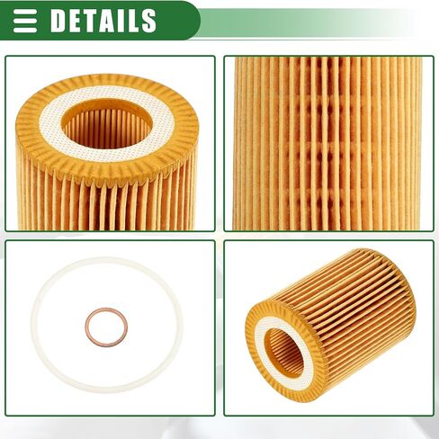 Motoforti Engine Oil Filter, Oil Fuel Filter, for BMW F20 2010-2015, Plastic, with Washer, No.11427635557, Yellow, 1 Set in Saudi Arabia