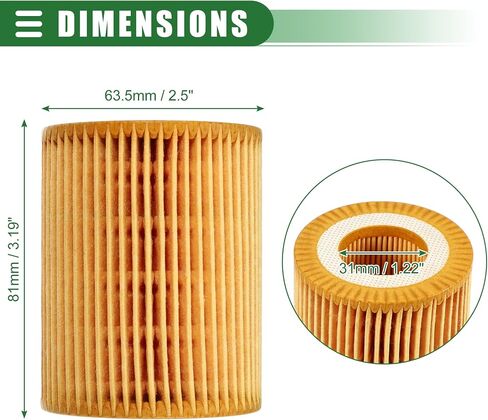 Motoforti Engine Oil Filter, Oil Fuel Filter, for BMW F20 2010-2015, Plastic, with Washer, No.11427635557, Yellow, 1 Set in Saudi Arabia