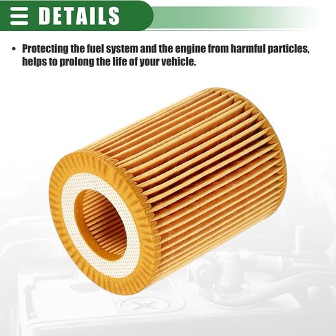 Motoforti Engine Oil Filter, Oil Fuel Filter, for BMW F20 2010-2015, Plastic, with Washer, No.11427635557, Yellow, 1 Set in Saudi Arabia