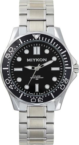 ساعات Miykon Diver Style من الفولاذ المقاوم للصدأ للرجال - ساعات رجالية مطلية بالأيون 45 مم مع زجاج مقاوم للخدش - ساعات يد رجالية مقاومة للماء 100 قدم مع أيدي مضيئة in Kuwait