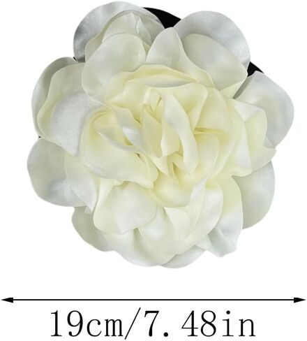 Large Camellia Rose Flower Brooches Lapel Pins Dainty Satin Fabric Apparelpin Oversized Brooch Pin for Women Men Wedding Party Banquet Dress Dance Clothes Accessories in Saudi Arabia