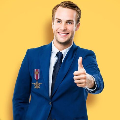 WEBEEDY 6Pcs Military Hero Medals Blazer Suit Stripe Navy Brooch Pins Costume Military Badge Medal Military Hero Combat Medals Brooch Military Medal Accessories for Women Men Jacket Uniform Costume in Saudi Arabia