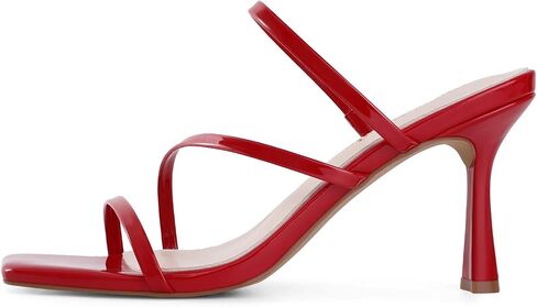 Shoe'N Tale Strappy Heels For Women Kitten Mules Square Open Toe Slip On Sandals in Saudi Arabia