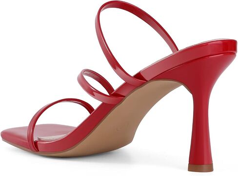 Shoe'N Tale Strappy Heels For Women Kitten Mules Square Open Toe Slip On Sandals in Saudi Arabia