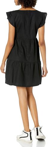 Goodthreads Women's Relaxed-Fit Washed Linen Blend Flutter-Sleeve Peasant Dress in Saudi Arabia