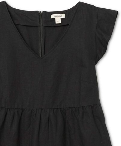 Goodthreads Women's Relaxed-Fit Washed Linen Blend Flutter-Sleeve Peasant Dress in Saudi Arabia