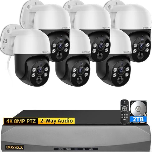 4CH 1TB 2(4K/8.0 Megapixel & PTZ Digital Zoom) 2-Way Audio PoE Outdoor Camera Home Security Camera System Wired Outdoor Video Surveillance IP Camera System in Saudi Arabia