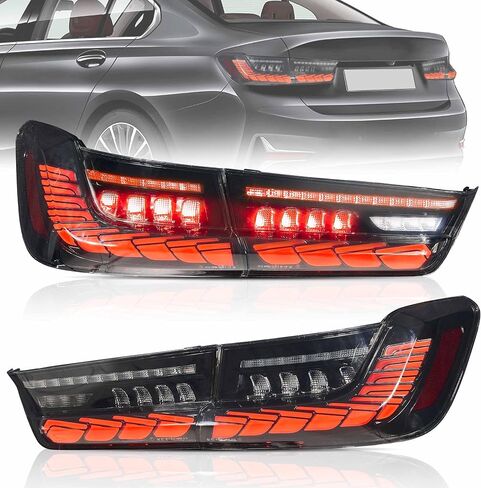 VLAND OLED Tail Lights Assembly Fit for 4-series BMW GTS F32 F33 F36 F82 F83 2014-2020 Sedan/Convertible/Coupe, Rear Lamps with Dynamic Dragon Scale DRL, Back light W/Sequential Turn Signal, Red in Saudi Arabia