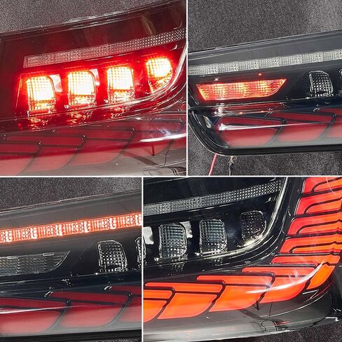 VLAND OLED Tail Lights Assembly Fit for 4-series BMW GTS F32 F33 F36 F82 F83 2014-2020 Sedan/Convertible/Coupe, Rear Lamps with Dynamic Dragon Scale DRL, Back light W/Sequential Turn Signal, Red in Saudi Arabia