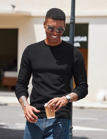 COOFANDY Mens Dress Pullover Sweater Lightweight Waffle Knit Sweater Slim Fit Crewneck Business Casual Sweater in Saudi Arabia