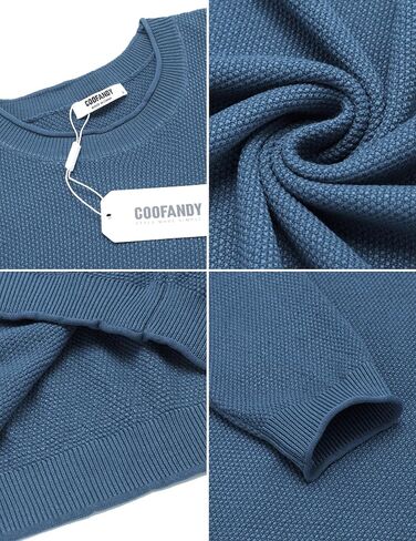 COOFANDY Mens Dress Pullover Sweater Lightweight Waffle Knit Sweater Slim Fit Crewneck Business Casual Sweater in Saudi Arabia