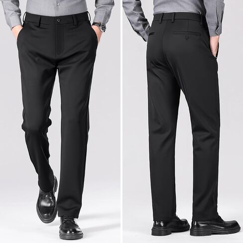 Mens Stretch Dress Pants, Men's Classic Fit Casual Golf Work Suit Pants Lightweight Flat Front Pants in Saudi Arabia
