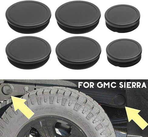 RDBS 6PCS Frame Tube Hole Plugs for 2001-2019 GMC Sierra and Chevrolet Silverado 2500HD Rear Wheel Well and Cab Frame Holes in Saudi Arabia