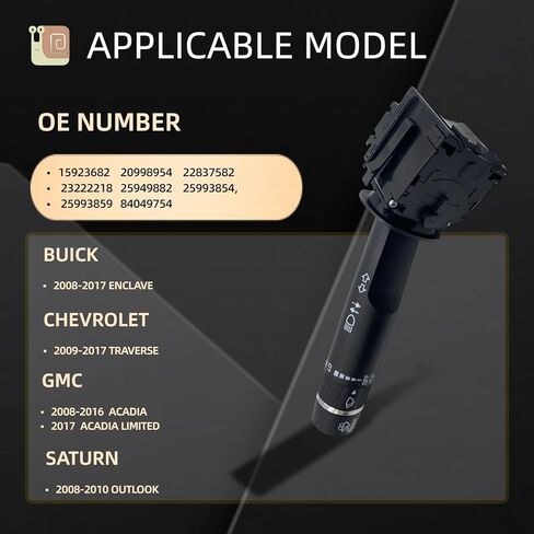 Turn Signal Switch Compatible with Enclave Traverse Acadia Acadia Limited Outlook 2008 2009 2010 2011 2012 2013 2014 2015 2016 2017 08 09 10 11 12 13 14 15 16 17 V6 3.5L V8 6.0L in Kuwait