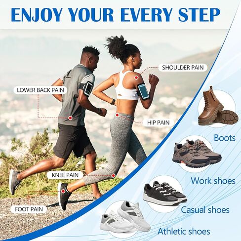High Arch Support Inserts for Plantar Fasciitis Men Women Orthotic Insoles Flat Feet Heel Pain Relief for Work Boot Standing All Day Anti Fatigue Heavy Duty (Men 8-8 1/2 | Women 10-10 1/2) in Kuwait