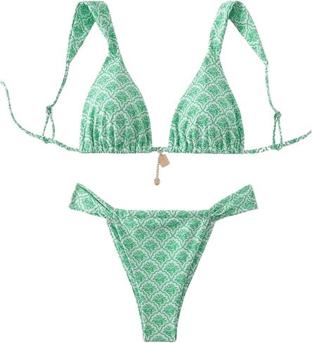 Women's 2 Piece Leopard Print Bathing Suit Wireless Triangle Swimsuit High Waisted Bikini Sets in Saudi Arabia