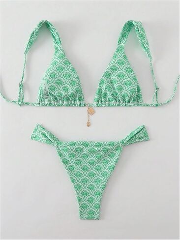Women's 2 Piece Leopard Print Bathing Suit Wireless Triangle Swimsuit High Waisted Bikini Sets in Saudi Arabia