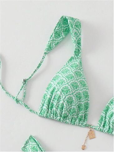 Women's 2 Piece Leopard Print Bathing Suit Wireless Triangle Swimsuit High Waisted Bikini Sets in Saudi Arabia
