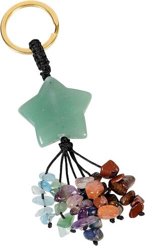TUMBEELLUWA 7 Chakra Healing Crystal Keychain Stone Beads Tassel Key Ring Charm Amulet Car Keyrings for Men Women Unisex in Saudi Arabia