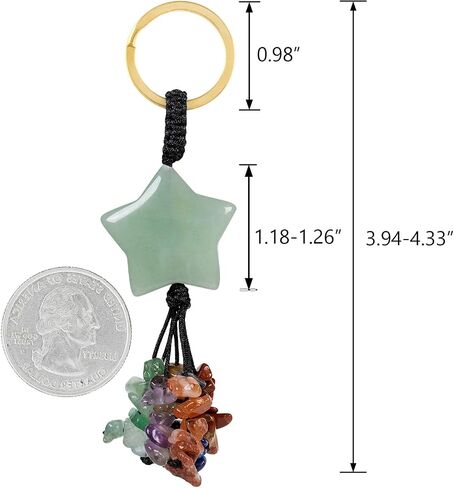 TUMBEELLUWA 7 Chakra Healing Crystal Keychain Stone Beads Tassel Key Ring Charm Amulet Car Keyrings for Men Women Unisex in Saudi Arabia