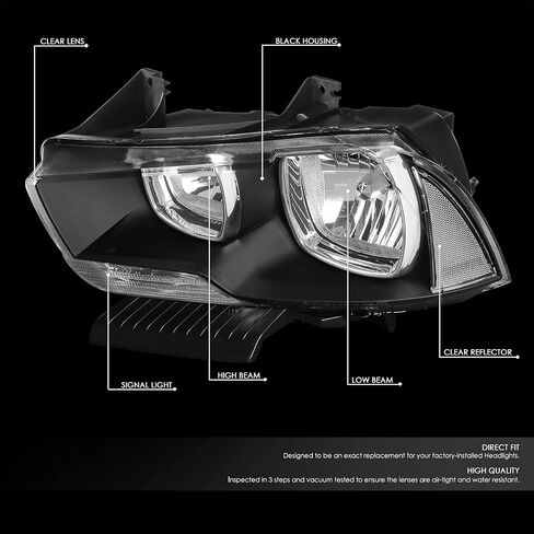 DNA MOTORING HL-OH-CHA11-BK-CL1 Black Housing Headlights Compatible with 11-14 Charger in Saudi Arabia