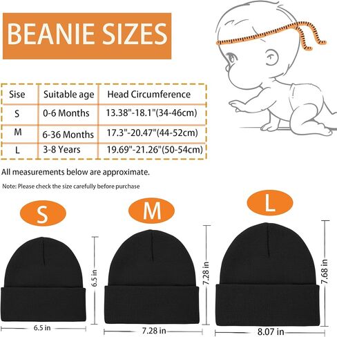 vidsel 100% Cotton Toddler Beanie Hats for Baby Kids Winter Knit Cuffed Cap | Soft Cozy Cotton,Double Layer Stretch Growing Hat,Naturally,Skin-Friendly,Newborn Boys Girls Infant Warm Beanie 0-8 Years in Saudi Arabia