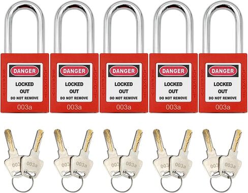 SAFBY Lockout Tagout Lock 5pcs Keyed Alike OSHA Loto Safety Key Heavy Locks Same Padlocks for Lock Out Tag Out Stations and Devices Red (5 PCS) in Saudi Arabia