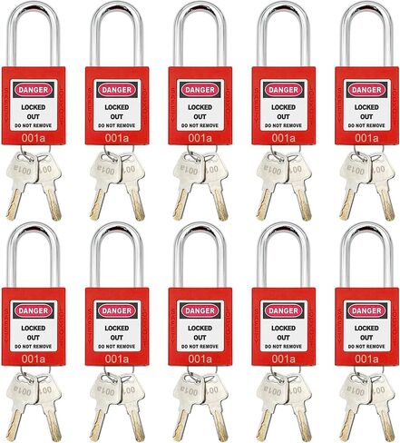 SAFBY Lockout Tagout Lock 5pcs Keyed Alike OSHA Loto Safety Key Heavy Locks Same Padlocks for Lock Out Tag Out Stations and Devices Red (5 PCS) in Saudi Arabia