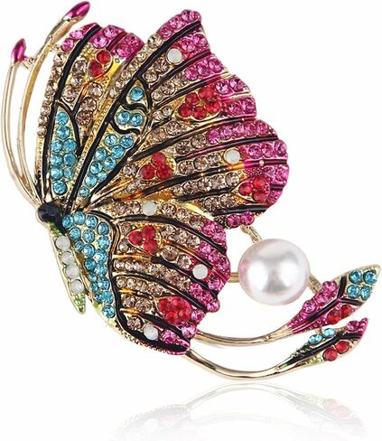 Big Butterfly Brooch Pins for Women Butterfly Pearl Brooch Pins Butterfly Rhinestone Cute Brooch Pins Colorful Anime Brooch Pins Insect Brooch Pins Colorful Outdoors Lapel Badge Brooch Pins for Lanyards Backpacks Clothes Hats Jackets in Saudi Arabia