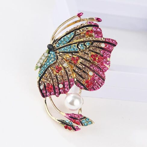Big Butterfly Brooch Pins for Women Butterfly Pearl Brooch Pins Butterfly Rhinestone Cute Brooch Pins Colorful Anime Brooch Pins Insect Brooch Pins Colorful Outdoors Lapel Badge Brooch Pins for Lanyards Backpacks Clothes Hats Jackets in Saudi Arabia