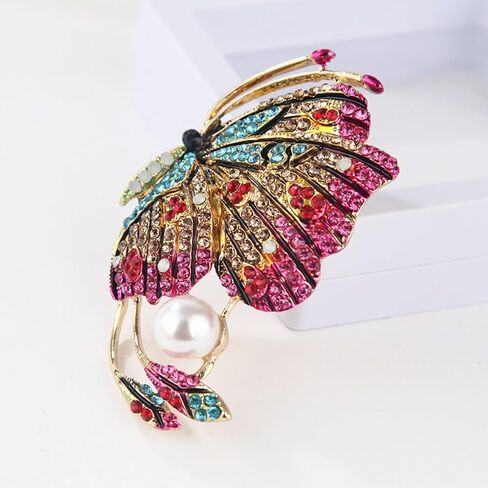Big Butterfly Brooch Pins for Women Butterfly Pearl Brooch Pins Butterfly Rhinestone Cute Brooch Pins Colorful Anime Brooch Pins Insect Brooch Pins Colorful Outdoors Lapel Badge Brooch Pins for Lanyards Backpacks Clothes Hats Jackets in Saudi Arabia