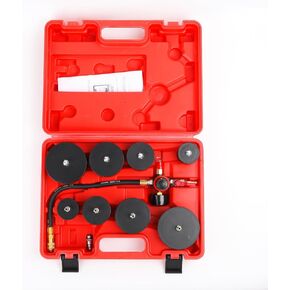 Gnhydxfe 10pc Turbo System Leakage Tester Turbocharger Air Pressure Kit, Turbo Boost Leak Tester Set with 4 Pairs of Stepped Adapters 1-3/8" (35mm) - 3-1/2" (90mm)