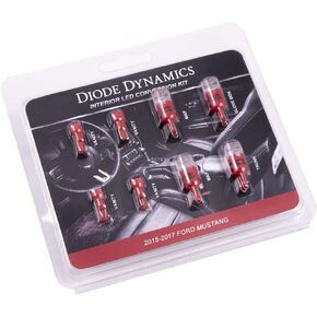 Diode Dynamics Red LED interior bulb pack compatible with Ford Mustang 2015-2017, Stage 1