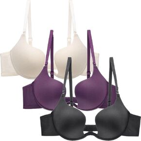 3 Pack of Women Teen Girls Breathable Pads Underwear Bralette Training Bra Cami Sports Push up Running A-Cup Bras