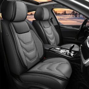 Car Seat Covers Fit for Kia Optima 2002-2020: Full Set Seat Covers Breathable Leather Vehicle Cushion Waterproof Protector (2 Row 5 Seat,Black)
