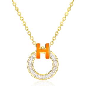 Gold Necklace for Women Dainty Gold Necklace H Enamel Pendtant Necklace Christmas Mothers Day Gifts for Women