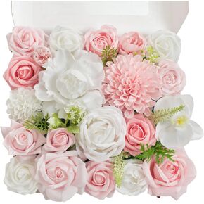 TINGE TIME Artificial Flowers Navy Blue Flower Combo for DIY Wedding Bouquets Table Centerpieces Arrangements Party Baby Shower Home Decorations