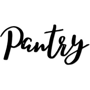 Pantry Sign Metal Pantry Wall Decor Sign for Modern Farmhouse Decor Home Kitchen Restaurant Decoration- Black -12"X5.3"