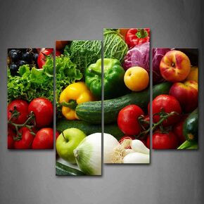 Colorful Various Vegetables Wall Art Fruit Canvas Food Painting Pictures Print On Canvas Food The Picture for Home Modern Decoration