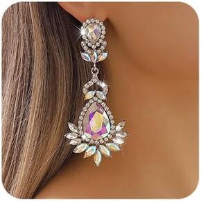 أقراط قلادة من أحجار الراين البوهيمية من Octwine أقراط متدلية على الموضة أقراط متدلية لامعة للحفلات الراقصة للنساء in Kuwait