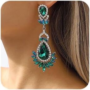 Octwine Bohemian Statement Rhinestones Pendant Earrings Fashion Dangle Earrings Drop Shiny Bar Party Prom Earrings for Women