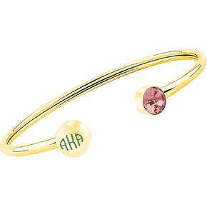 FAADBUK Sorority Gift Sorority Pink Zircon and Green Sorority Bracelet Sorority Graduation Jewelry for Women