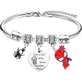 Superhero Bracelets Daughter Charm Bracelets Superhero Accessories Granddaughter Bracelets Superhero Gifts for Friends Sister Movie Fans Gifts