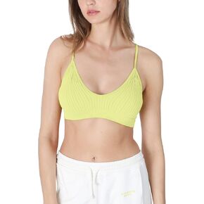 NIKIBIKI Women Seamless Ribbed V-Neck Bralette, Made in U.S.A, One Size
