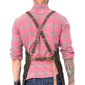 Under NY Sky Real Leather Strap for Apron - Cross Shoulder & Waist Set (Black)