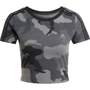 adidas Women's Essentials 3-Stripes Camouflage Printed Baby T-Shirt