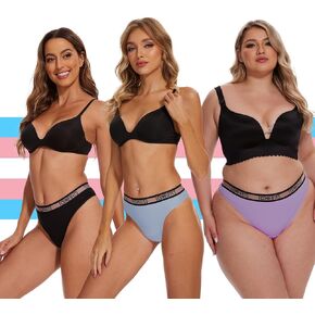 سراويل داخلية ثونغ توكينغ غاف للنساء المتحولات جنسياً (عبوة من 3 قطع)، مريحة ومخفية للغاية in Kuwait